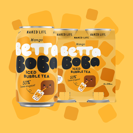 Betta Boba Mango Iced Bubble Tea 12 Pack